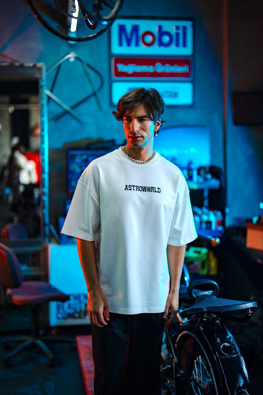 Travis Scott x Virgil Abloh Inspired "ASTRONOR" Oversized Graphic Tee